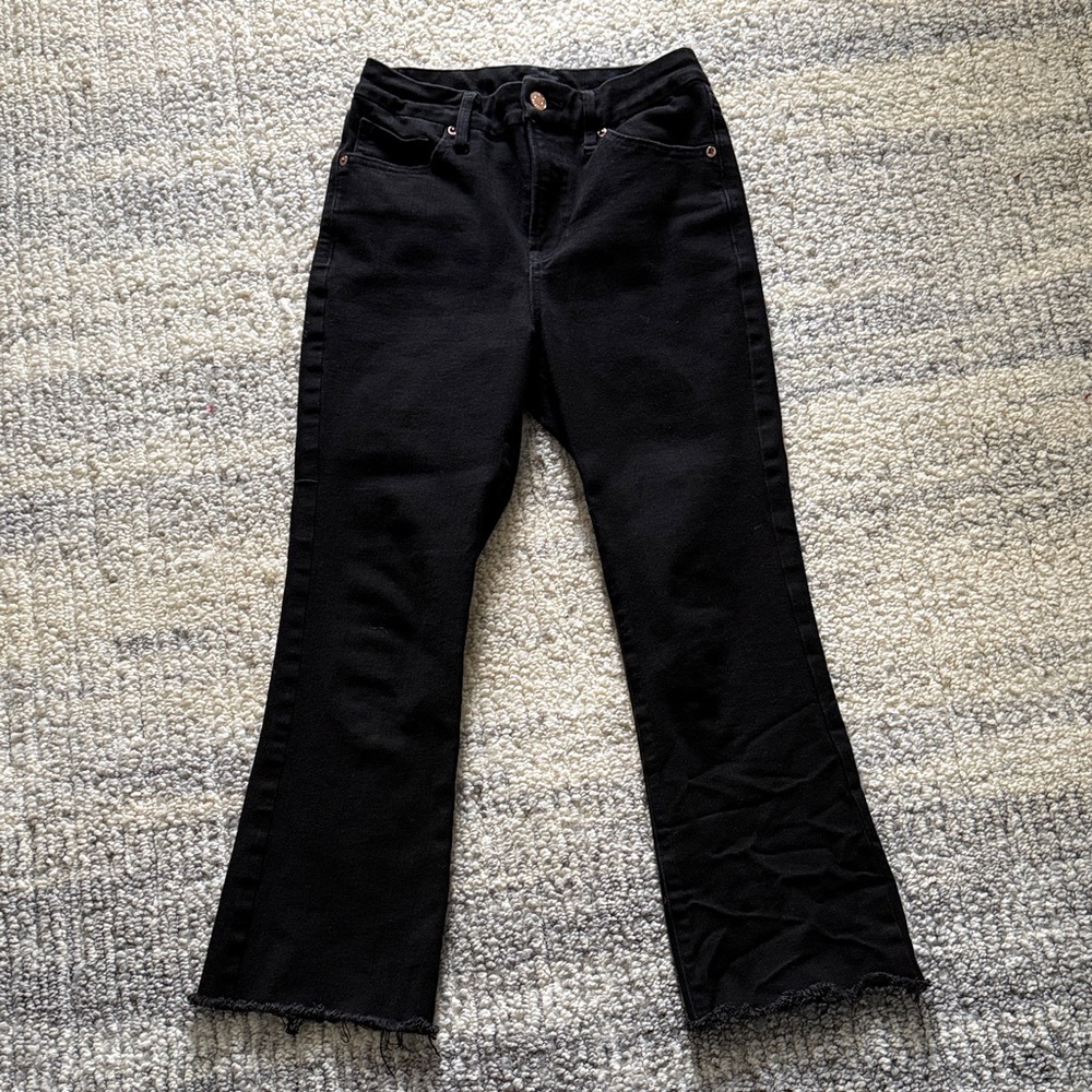 Express Black Cropped Flare Women's Jeans